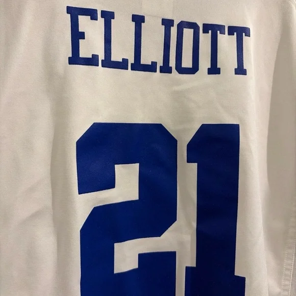 NFL Dallas Cowboys Ezekiel Elliot #21 White On-Field Jersey with Logo Kid’s XL - Picture 4 of 7